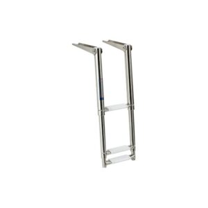 Echelle télescopique étroite AISI316 blanche 3 marches