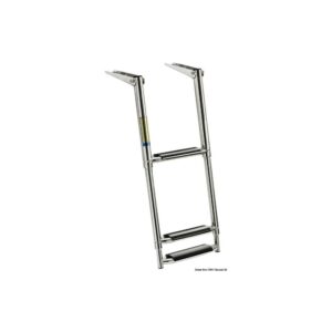 Echelle télescopique large AISI316 noir 3 marches