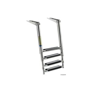 Echelle télescopique large AISI316 noir 4 marches