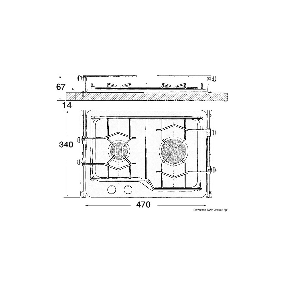 Plan cuisson 2 feux Techimpex – Image 2