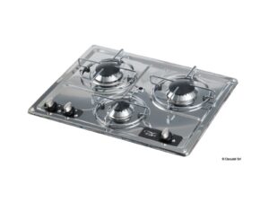 Plaque cuisson inox à encastrer 3 feux 470x360 mm