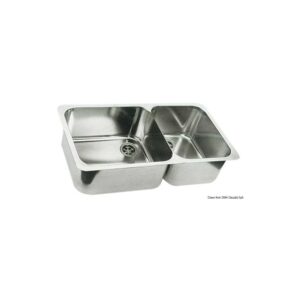 Evier double inox poli 600x320 mm