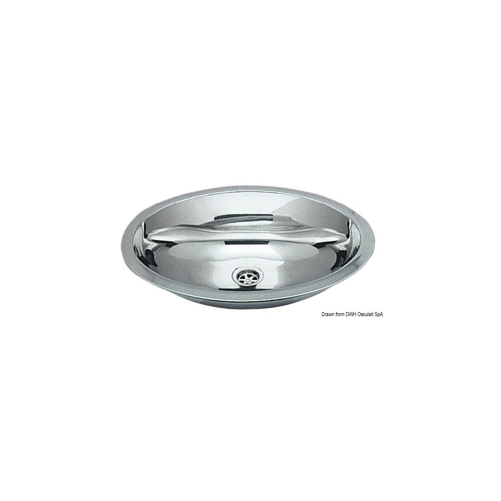 Evier ovale inox poli miroir 510x390 mm