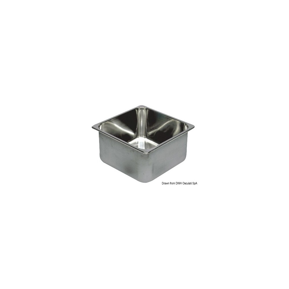Evier rectangulaire inox 360x360x150 mm