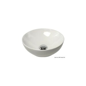Evier demi-ronde céramique sur plan travail Ø410mm