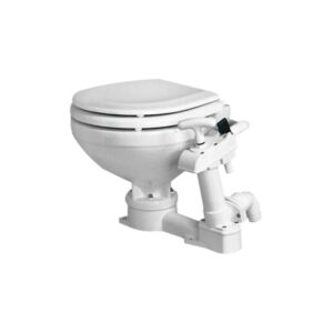 WC manuel compact siège en bois