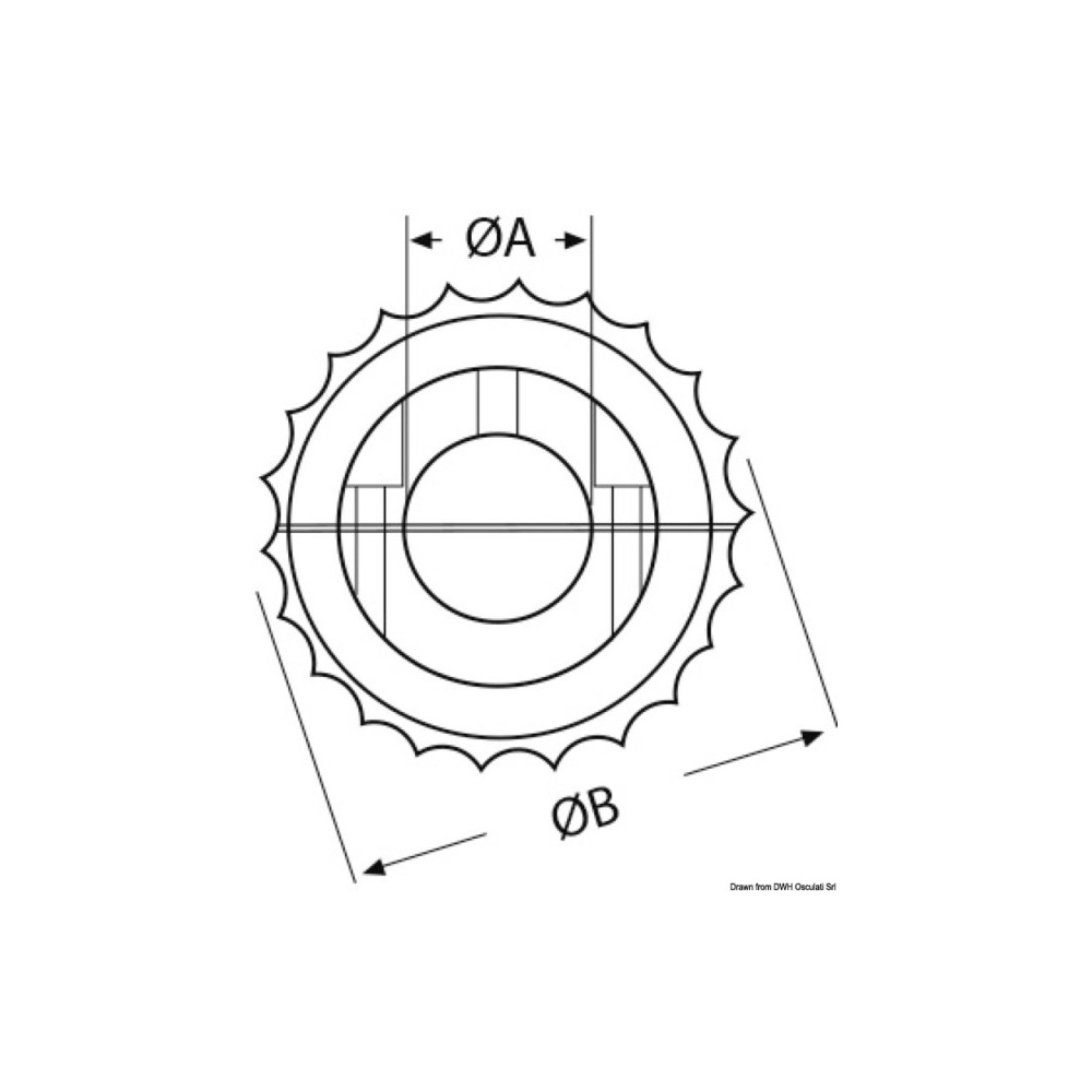 Coupe-orin inox axe Ø 31,75 mm externe Ø 80 mm – Image 2