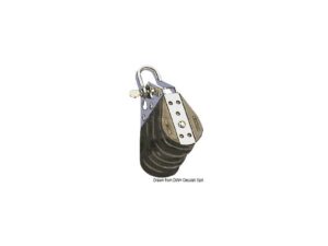 Poulie sur billes triple avec manille 6x22mm