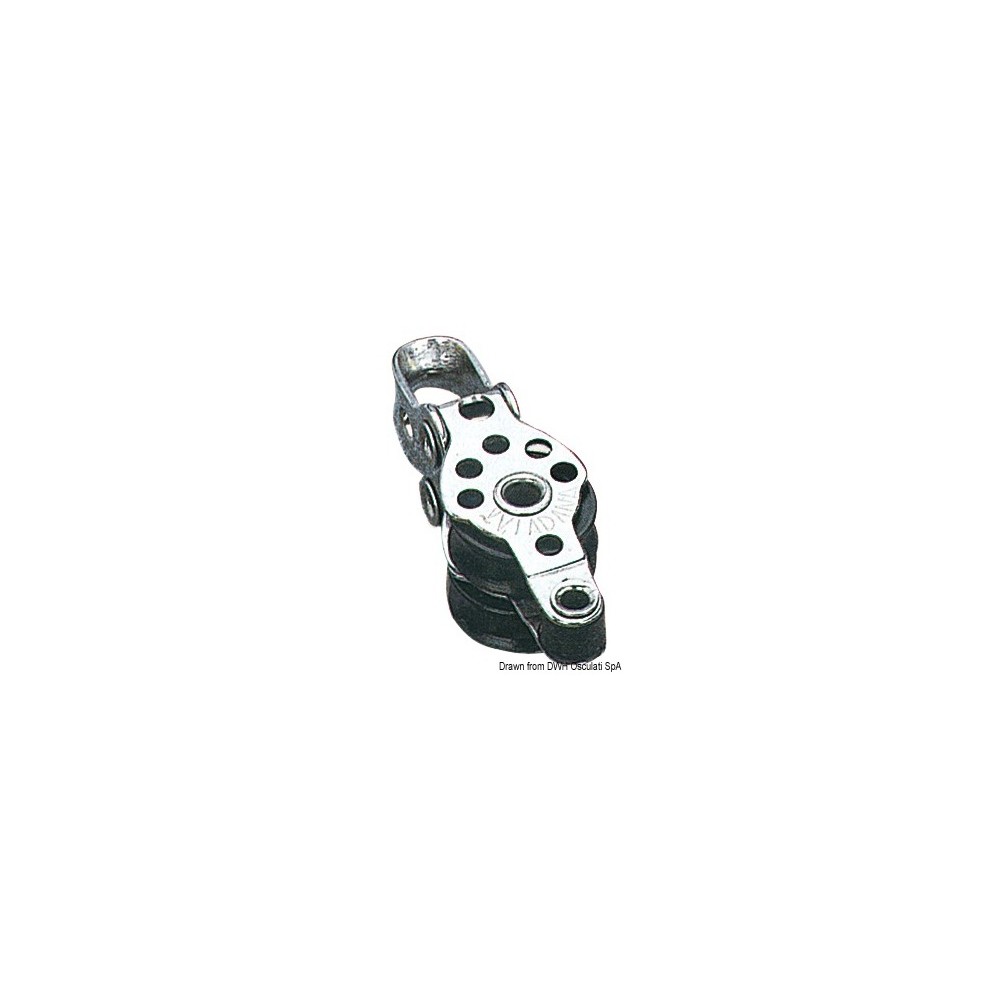 Mini poulie double avec ringot inox 17x5