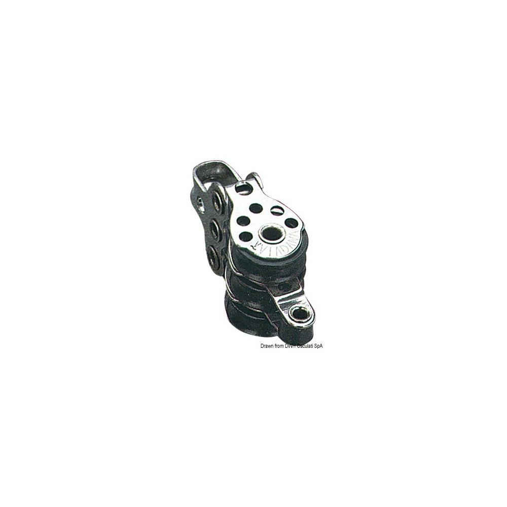 Mini poulie triple avec ringot inox 17x5