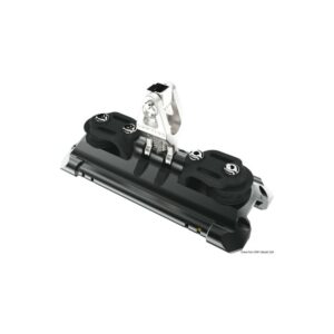Mainsheet car 1 w/upstand and control line sheaves pour voilier