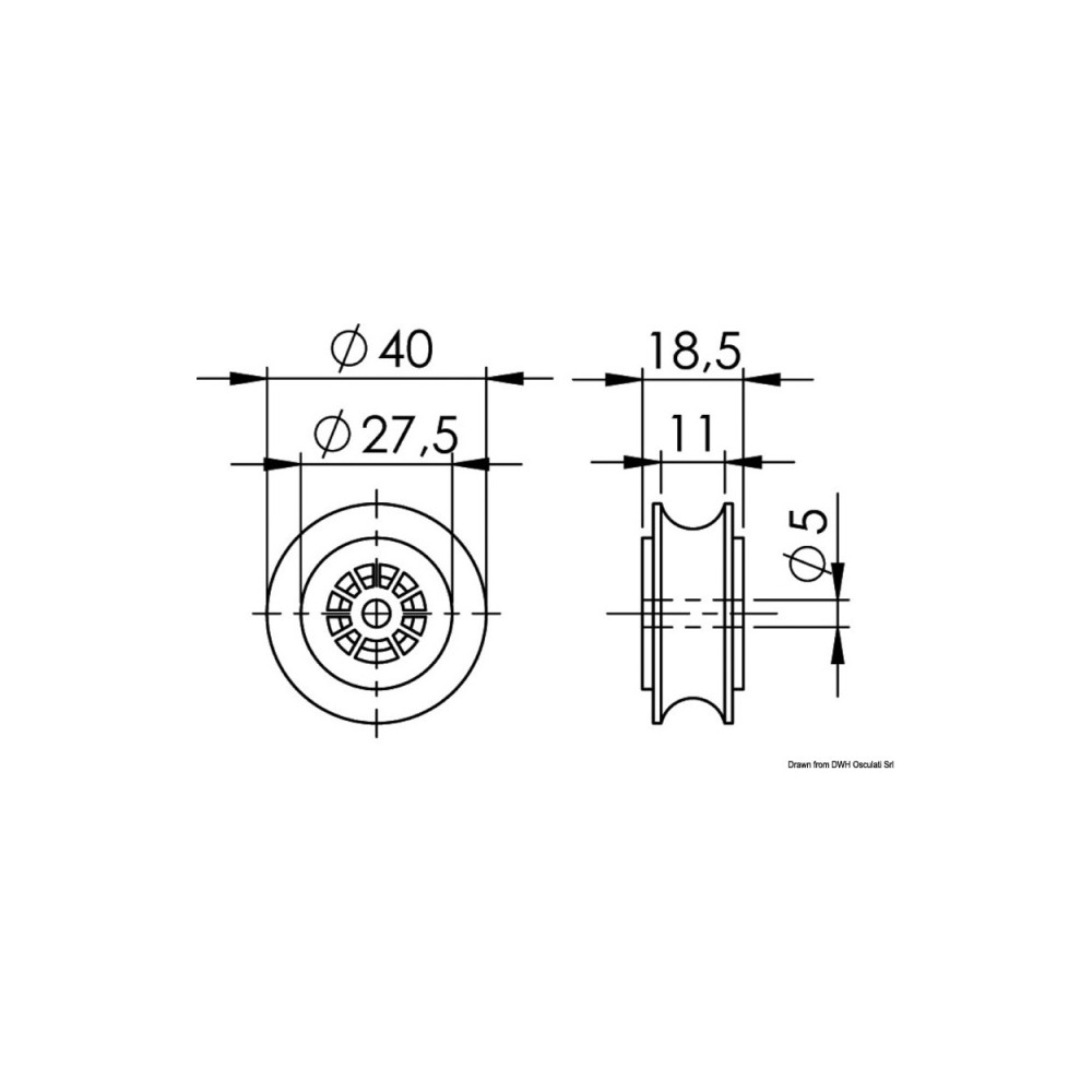 Sheave on ball bearings for deck organizer – Image 2