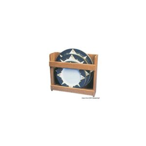 Range-assiette teck p. 12 assiettes