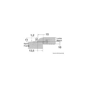 Charnière inox 57x44 mm
