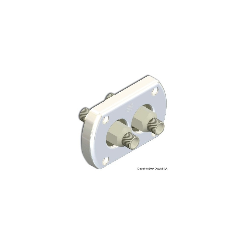 Passe paroi blanche double raccord