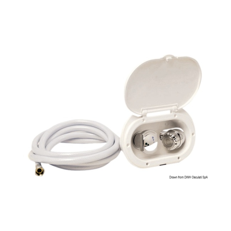 Coffret douche blanc Oval PVC 2,5m sortie arrière Sortie douche arrière – Image 5