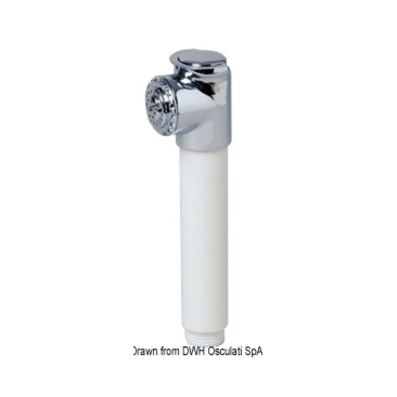 Douche à bouton finition blanche tuyau PVC 4 m Fixation sur plan – Image 3