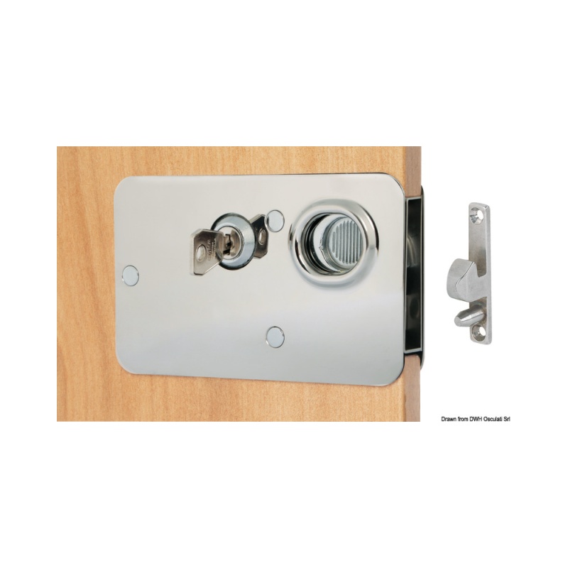 Serrure laiton chromé p. portes coulissantes – Image 2